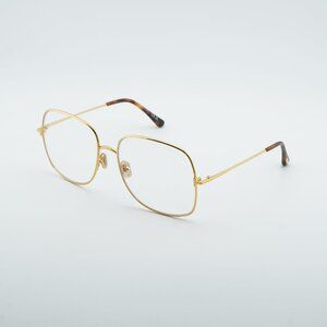 Tom Ford FT6048-B 030 Eyeglasses Deep Gold 59mm Square Frame, Blue Light Block